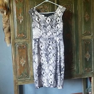 London Style black white snake print dress 6 8
